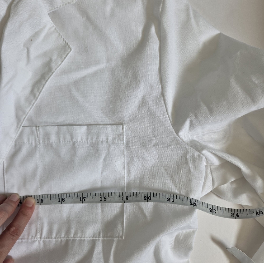 Landau Unisex White Full Length Lab Coat medical scrubs size Medium - Picture 5 of 5